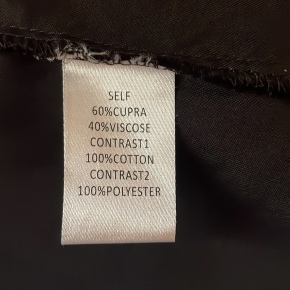 Fate long lined black bomber jacket / duster with pockets, front zipper Sz Med - Picture 8 of 10